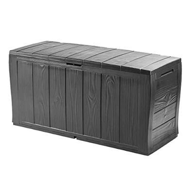 Immagine di Keter Baule Sherwood in Resina, ruote incluse, 270 Lt di capacità contenitiva, 117 x 45 57.5 cm, Grafite