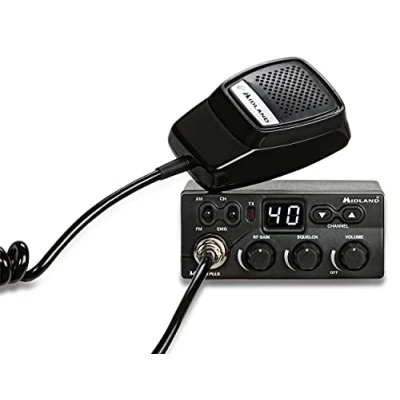 Immagine di Midland C1169.01 M Zero Plus Cb Radio Ricetrasmittente Veicolare 40 Canali Am/Fm, Ricetrasmettitore con Microfono 4 Pin, 2 Bande, Controllo Squelch e Rf Gain, Grigio