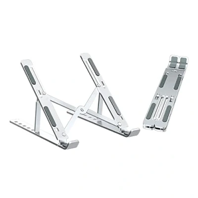 Immagine di Supporto PC Portatile Porta con Base Pieghevole, Angolazione Regolabile Stand in Alluminio per Notebook e Laptop Schermo da 10 15.6&quot;