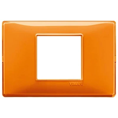 Immagine di Vimar serie piatta Placca 2 modulo centrale reflex arancione