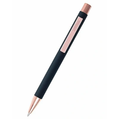 Immagine di Online penna a sfera Soft Metal in alluminio, sostituibile, inchiostro nero, grigio rosa con effetto softtouch, clip metallo oro rosa, 1 pezzo