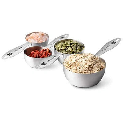 Immagine di di ORO® Set Misurini in acciaio inossidabile tazze resistenti Misurazioni facili da leggere Perfetti per gli ingredienti liquidi e secchi Lavabili lavastoviglie