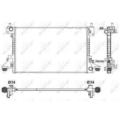 Immagine di NRF 53160 Radiatore motore Alluminio 675 418 16 Alette di raffreddamento saldate