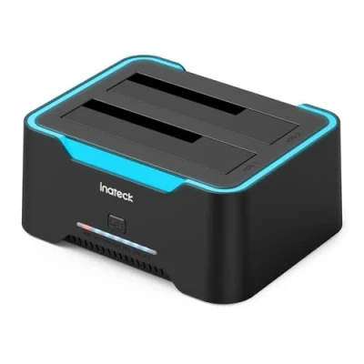 Immagine di Inateck Docking Station RGB SATA a USB 3.0 per Hard Disk con Clonazione Offline, HDD e SSD da 2,5 3,5 Pollici, Supporta UASP, SA02004