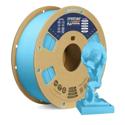 Immagine di OVERTURE PLA Plus (PLA+) Filamento 1.75mm, Toughness Enhanced Roll, Professionale Tenacia, 1kg Filamento(2.2lbs), Precisione Dimensionale 99% Probabilità +/ 0.03 mm (Azzurro)