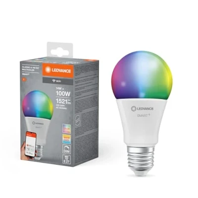 Immagine di LEDVANCE 4058075778726 LED (monocolore) ERP F (A G) E27 Forma di bulbo 14 W = 100 RGBW (Ø x A) 70 mm 1 pz.