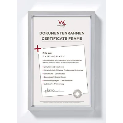 Immagine di walther design argento 21 x 29,7 cm (DIN A4) con passe partout, cornice in plastica Steel Style ES130S