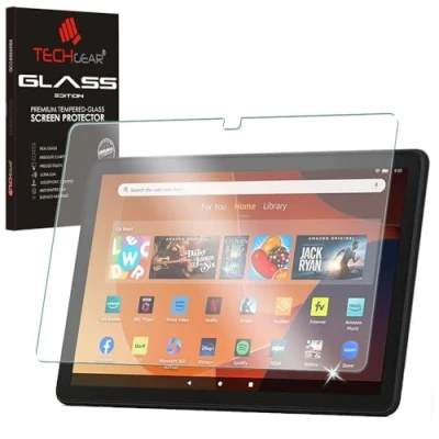 Immagine di TECHGEAR Pellicola protettiva antiriflesso per tutti i nuovi tablet Amazon Fire HD 10&quot; / (2023 13a generazione) in vetro temperato opaco [2.5D] [9H] [antigraffio]