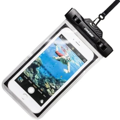 Immagine di Cressi XDF310050 Mobile Phone Waterproof Bag Custodia Protettiva e Impermeabile per Cellulari/Smartphone, Trasparente/Nero