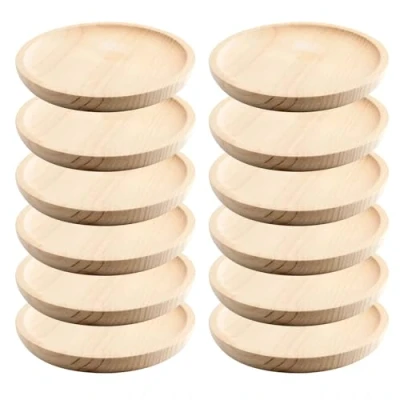 Immagine di Space Home Piatti per Polpo in Legno Servire Polpo, Pizza, Carne Piatto Formaggi Set di 12 Diametro 18 cm