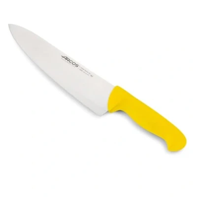 Immagine di Arcos Serie 2900 Coltello da Chef Cucina Lama Acciaio Inossidabile Nitrum 250 mm Manico Polipropilene Colore Giallo