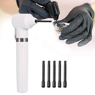 Immagine di Elettrico Tatuaggio Pigment Mixer, Mixer di Inchiostro per Tatuaggio, Accessorio Miscelare Pigmenti, Inchiostro, Colore, con 5 Bastoncini Miscelazione (bianco)
