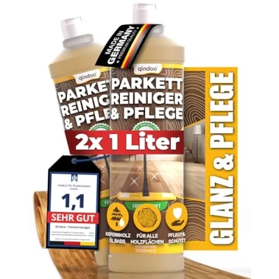 Immagine di Qindoo Detergente per parquet, 2 l, la cura del legno, pavimenti in con pellicola protettiva antistatica, antimacchia