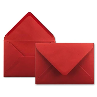 Immagine di Neuser Buste da lettere 80 g/m² in colori vivaci, formato B6, dimensioni 175 x 125 mm, chiusura adesiva inumidire 100 Umschläge rosso rose