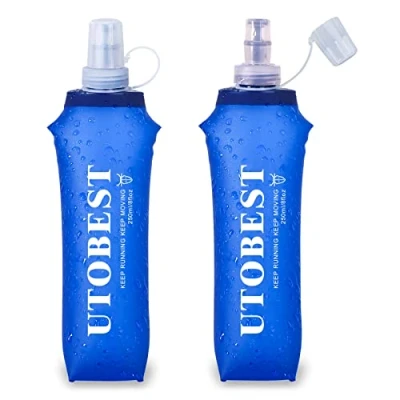 Immagine di Utobest morbido borraccia d&#039; acqua pieghevole corsa bottiglie con cannuccia 600 ml/350ml BPA senza PVC (350ml) (UT203 250ml)