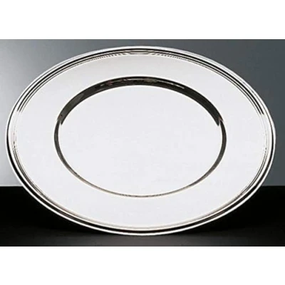 Immagine di APS tovaglietta piatto decorativo molto lucido, Ø 30, 5 cm di diametro, con bordo perlato, piattino in acciaio inossidabile, impilabile, lavabile lavastoviglie