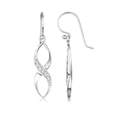 Immagine di Elli Orecchini Donne Pendenti Spirale Infinità Delicata con Cristalli in Argento Sterlino 925