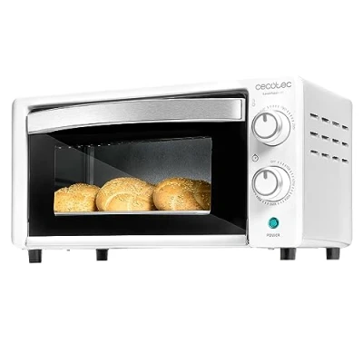 Immagine di Cecotec Forno da tavolo Bake&amp;Toast 1090 White, 10 l, 1000 W, timer 60 min, temperatura regolabile fino a 230 C, teglia, griglia e pinze.
