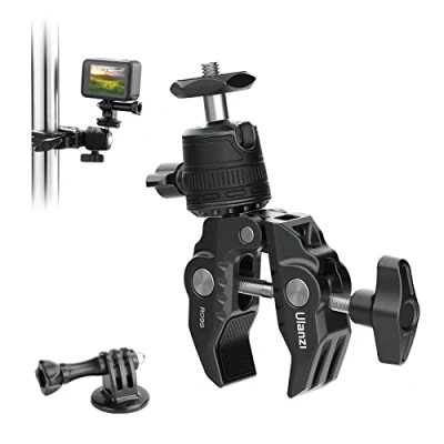 Immagine di ULANZI R099 Treppiede a morsetto, mini braccio magico con super morsetto testa sferica 360 e vite da 1/4 di pollice, supporto per fotocamera DSLR, Action Camera