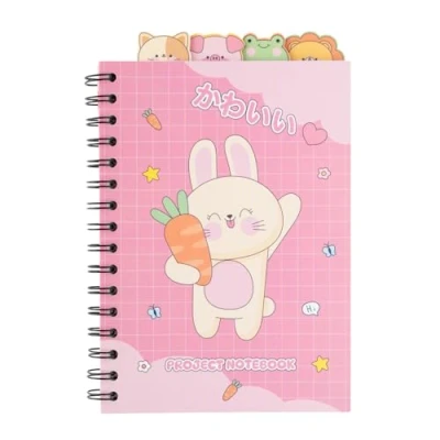 Immagine di Grupo Erik: Quaderno Kawaii Taccuino A5 con Divisori, diviso in sezioni, 4 Separatori personalizzati, Bullet Journal copertina morbida, Gadget