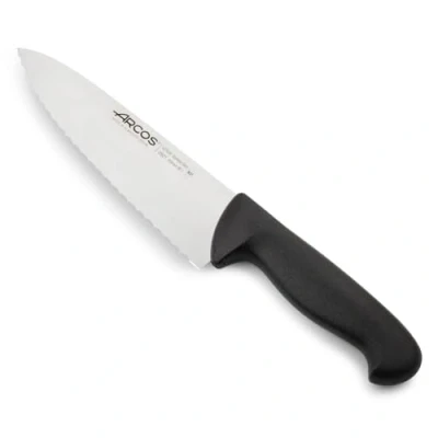 Immagine di Arcos Serie 2900 Coltello da Chef Cucina Lama Serrata Acciaio Inossidabile Nitrum 200 mm Manico Polipropilene Colore Nero