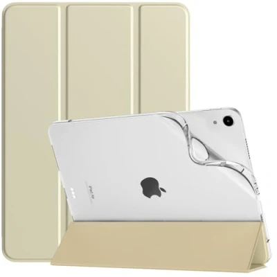 Immagine di TiMOVO Cover Compatibile con iPad Air 11 Pollici M2 2024, 6/5/4 Generazione 2024/2022/2020 10,9&quot;, Custodia Morbido Posteriore in TPU Smerigliata, Auto Sveglia/Sonno, Oro Champagne