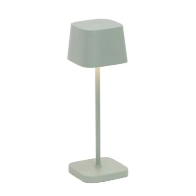Immagine di Zafferano, Lampada Ofelia Micro, da Tavolo Ricaricabile e Senza Fili con Controllo Touch, Adatta per Salotto ed Esterni, Dimmer, 2200 3000 K, Altezza 20 cm, Colore Salvia