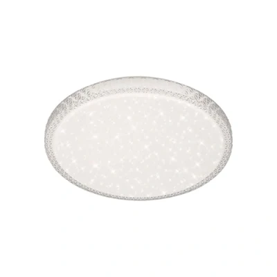 Immagine di Briloner Leuchten Plafoniera a LED, lampada soffitto con decorazione stella e cristalli trasparenti, dimmerabile, telecomando, controllo della temperatura di colore, bianco trasparente, Ø 39,3cm