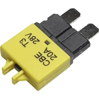 Immagine di Hansor Circuit Breaker Standard, type 3, Manual Reset, 20A CBE3 Series Interruttore automatico fusibile piatto standard 20 A Giallo 1 pz.
