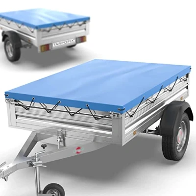 Immagine di Tarpofix® Telo per rimorchio auto 257,5x134,5x8 cm incl. Corda telone Bordo rinforzato e copri in materiale PVC vari modelli di rimorchi da 750kg &amp; 1000kg FP4
