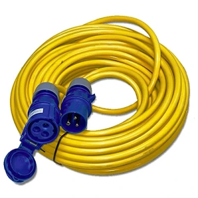 Immagine di cavo da campeggio CEE 230 V, corazzato, 25 m, K35, AT N07V3V3 F, 3G2,5, IP44, 3 x 2,5 mm, 16 A, di prolunga giallo
