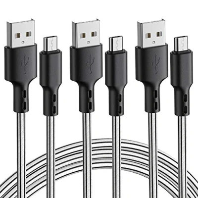 Immagine di SCHITEC Cavo Micro USB [3Pezzi, 3M] Caricatore Android Rapida TPE Compatibile con Samsung Galaxy S7/S6/S5, Huawei, Sony, Nexus, HTC, PS4，Xiaomi,LG G4 (bianca)
