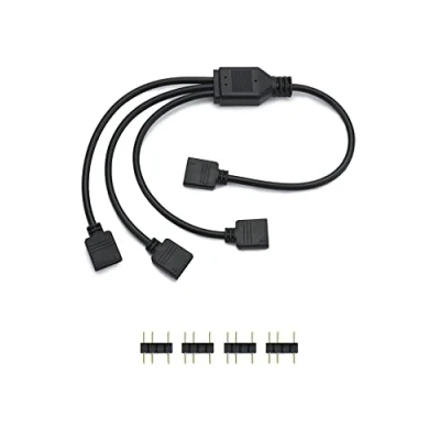 Immagine di QWORK® Cavo splitter argb, 5 V, 3 pin, 1 presa su spine, 30 cm, per dissipatore CPU e ventola ARGB V