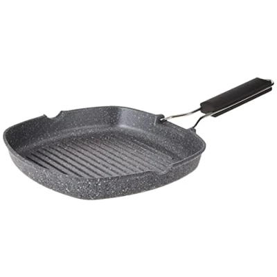 Immagine di Tognana WI758BBAMNF Grill Quadra con Manico Pieghevole Mythos, Alluminio, Grigio, 0