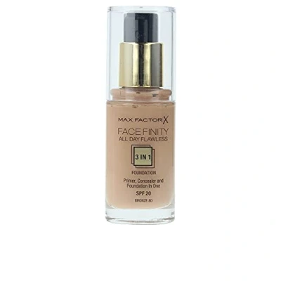 Immagine di Max Factor Facefinity All Day Flawless 3 in 1 Fondotinta Liquido a Lunga Durata, 80 Bronze, 30 ml
