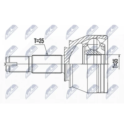 Immagine di NTY NPZ PL 044 Kit Giunto Omocinetico Assale anteriore Dx, Sx OPEL: Corsa D Hatchback, E Hatchback