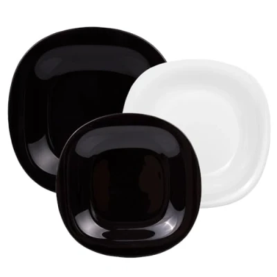 Immagine di Luminarc Carine Servizio Piatti, Bianco/Nero, 18 Pezzi, unità
