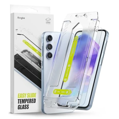 Immagine di Ringke Easy Slide Tempered Glass (2 Pezzi) Pellicola Protettiva Compatibile con Samsung Galaxy A55 5G, Infrangibile Vetro Temperato Proteggi Schermo Strumento di Installazione Facile