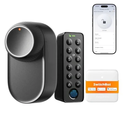 Immagine di SwitchBot WiFi Smart Lock Ultra Con Tastierino Touchscreen, Serratura Impronte Digitali, Elettronica Batteria Ricaricabile, Adatta A Porte Europee, Matter/Alexa/Google