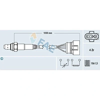 Immagine di FAE 77134 Sonda lambda davanti al catalizzatore di regolazione AUDI: A3 Hatchback, A6 C5 Avant, A4 B5 VOLKSWAGEN: Passat Sedan