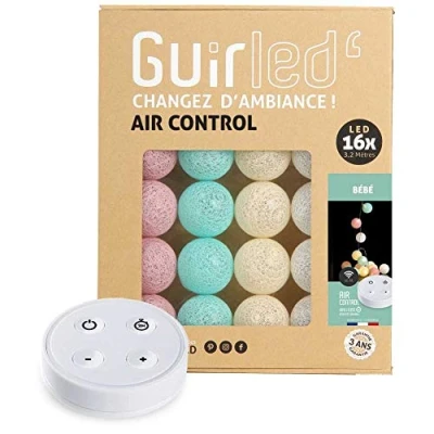 Immagine di Ghirlanda luminoso a LED per batuffoli di cotone USB Telecomando wireless Luce notturna bambini 2h Adattatore alimentazione doppio 2A incluso 4 intensità 16 sfere 3,2 m Bambino