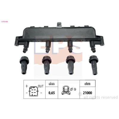 Immagine di EPS 1.970.405 Bobina d&#039;accensione CITROËN: C3 I Hatchback, C2 Xsara Picasso, PEUGEOT: 207 206 106 II Hatchback