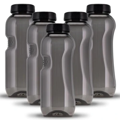 Immagine di Kavodrink Tritan 5 bottiglie d&#039;acqua da 0,5 l, colore nero, senza BPA, 500 ml