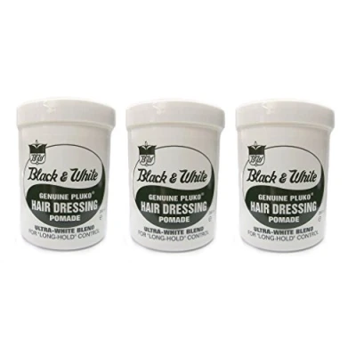 Immagine di 3 X Black and White Genuina Pluko Hair Dressing Pomata 200 ML (in totale 600 ML)