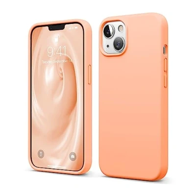 Immagine di elago Cover in silicone liquido compatibile con iPhone 13 (6.1&quot;), custodia premium, protezione completa antiurto a 3 strati, morbida microfibra che previene i graffi, colore: salmone.