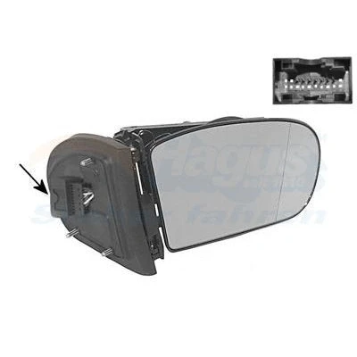 Immagine di Specchio retrovisore esterno Van Wezel 3032854 senza cavo, calotta/coperchio, indicatore direzione Dx asferico, per regolazione elettrica