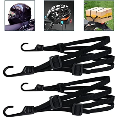 Immagine di 2 Pezzi Cinghia Elastica con Ganci, Cinghie per Moto, Bicicletta, Valigie Bagagli, del Casco, Elastiche Bagagli (60 cm, Pezzi)