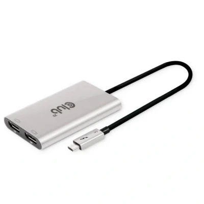 Immagine di club3D Thunderbolt™ 3 Adattatore [1x Spina (USB C®) 2x Presa DisplayPort] CSV 1586 0.22 m