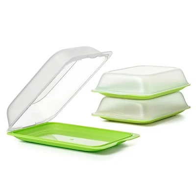 Immagine di TATAY Set di 3 unità Contenitori Alimentari per Salumi Fresh Maxi, Polypropylene, Lime, 17 x 6,2 25,2 cm