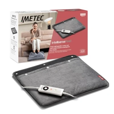 Immagine di Imetec IntellisenseFeet Scaldapiedi, Tecnologia intellisense, Tessuto morbido, 5 temperature, Autospegnimento, Dispositivo sicurezza electro block, Rivestimento lavabile in lavatrice, 48x50 cm